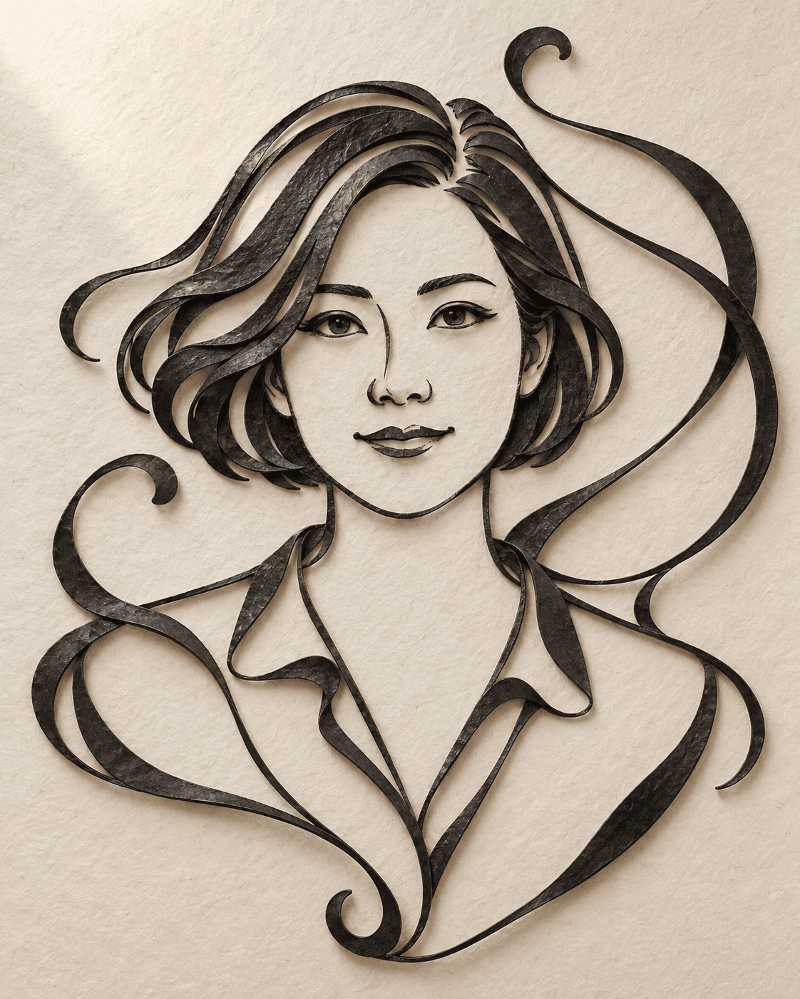 Realistic metal portrait concept